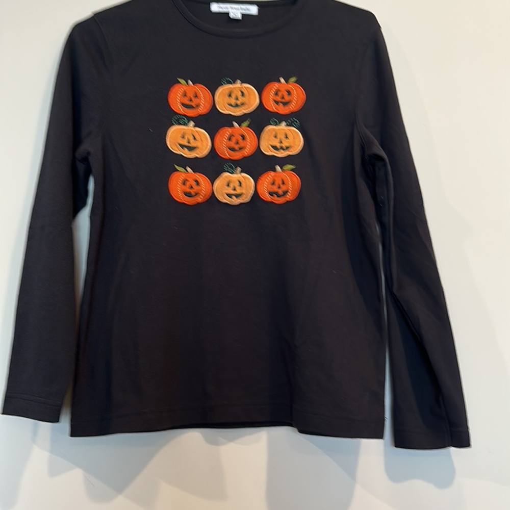 Halloween Jack O’ Lantern Pumpkins Long Sleeve Shirt - Picture 4 of 8